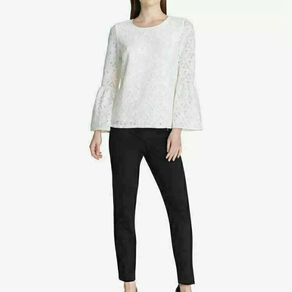 Calvin Klein Lace Bell-Sleeve Top Women’s Size Large